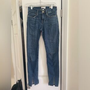Frame Denim jeans with a front seam and split hem at the ankle
